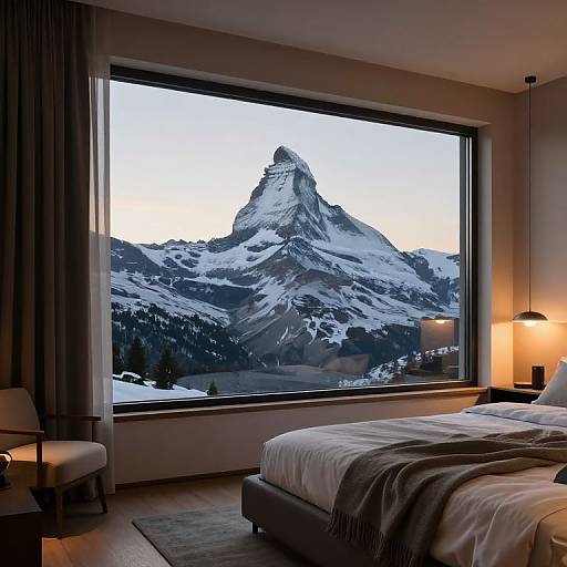 Cozy Modern Bedroom with Matterhorn View