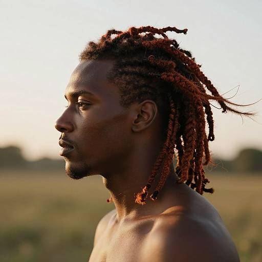 Auburn Locs on Dark Skin Portrait