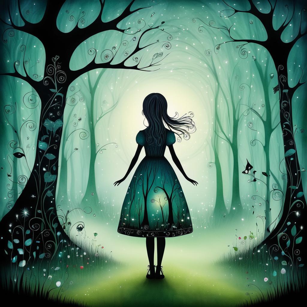 Whimsical Girl in a Mystical Glade