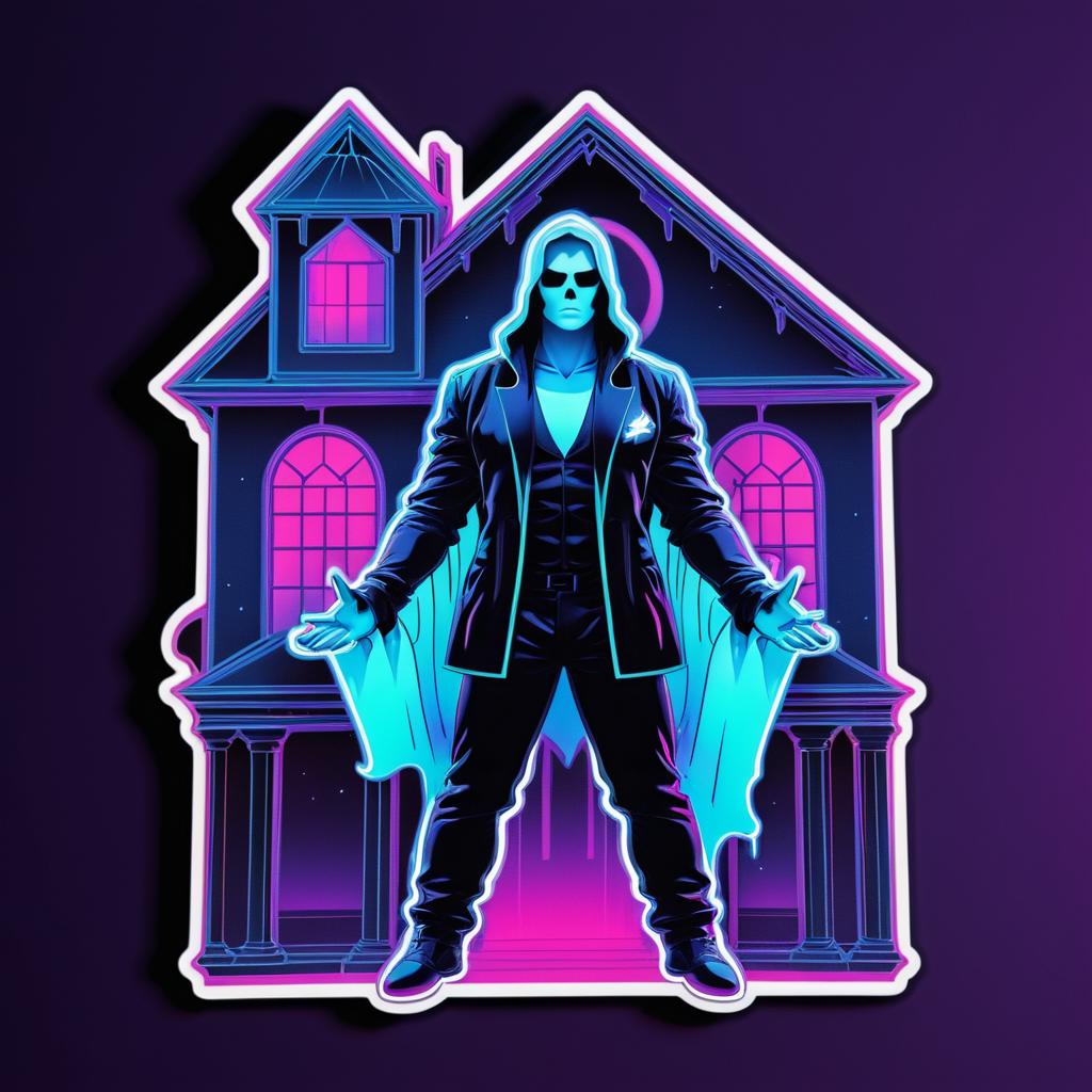 Dramatic Vaporwave Male Ghost Sticker