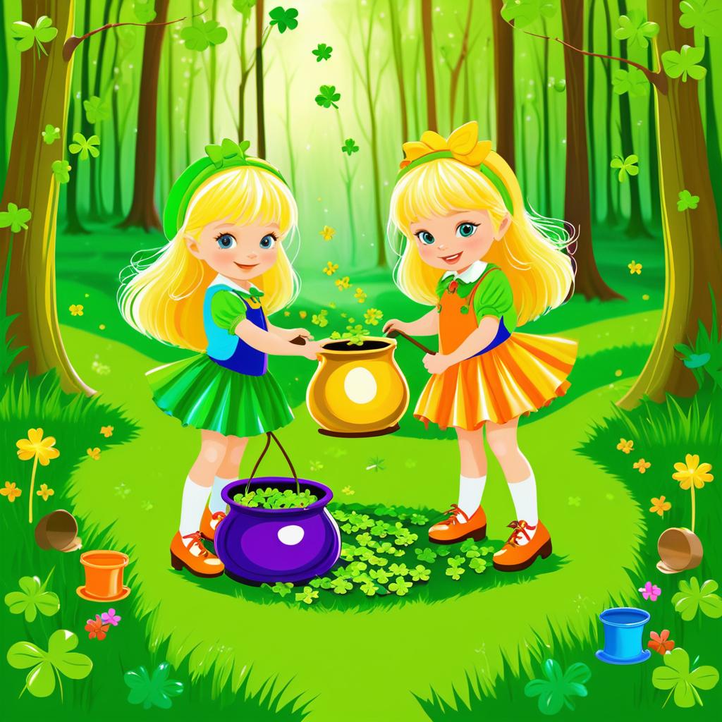 Whimsical Forest Adventure with Leprechauns