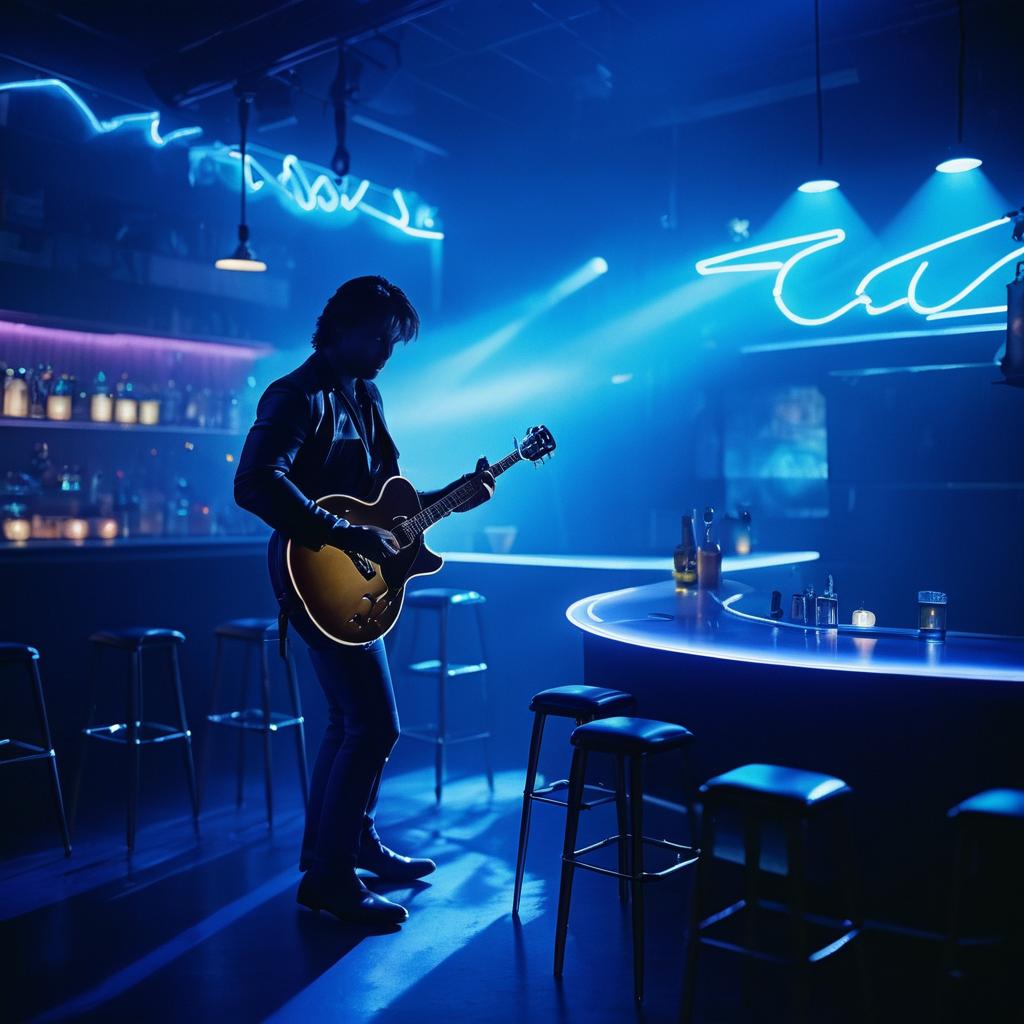 Cinematic Bar Scene with Guitarist