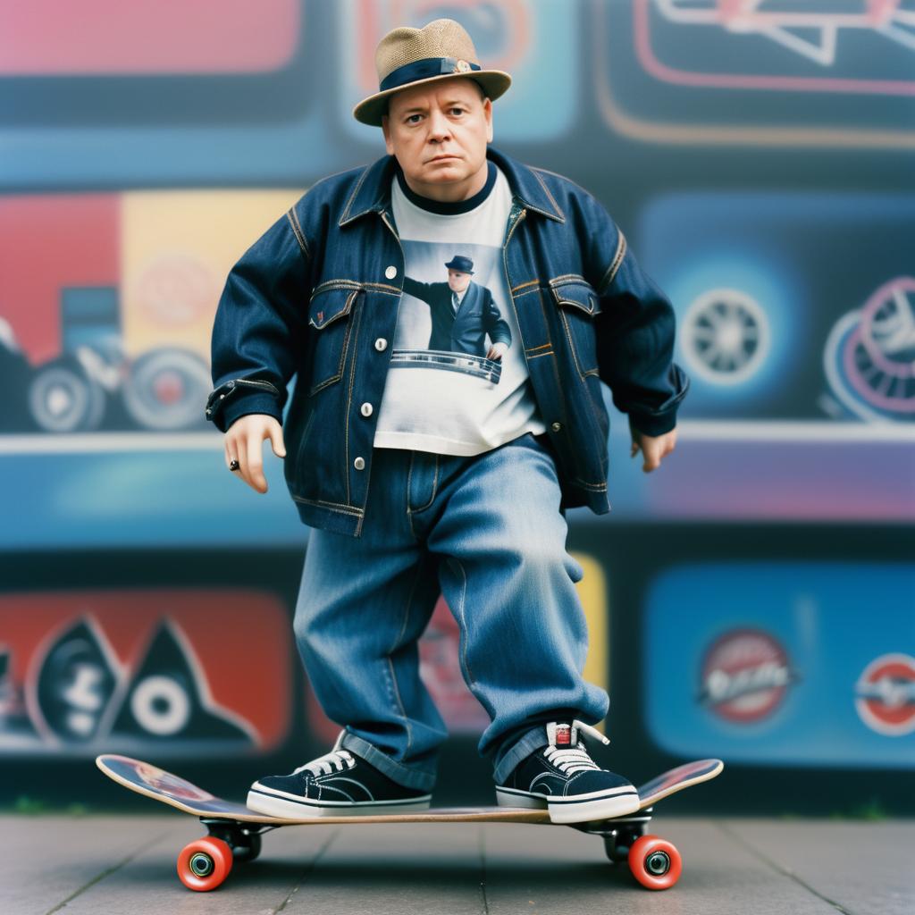 Winston Churchill: 90s Skateboard Portrait