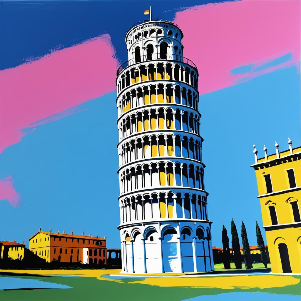 Warhol-Inspired Leaning Tower of Pisa