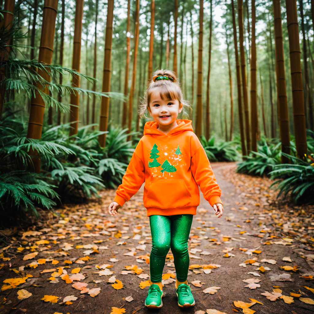 Festive Playful Girl in Holiday Outfit