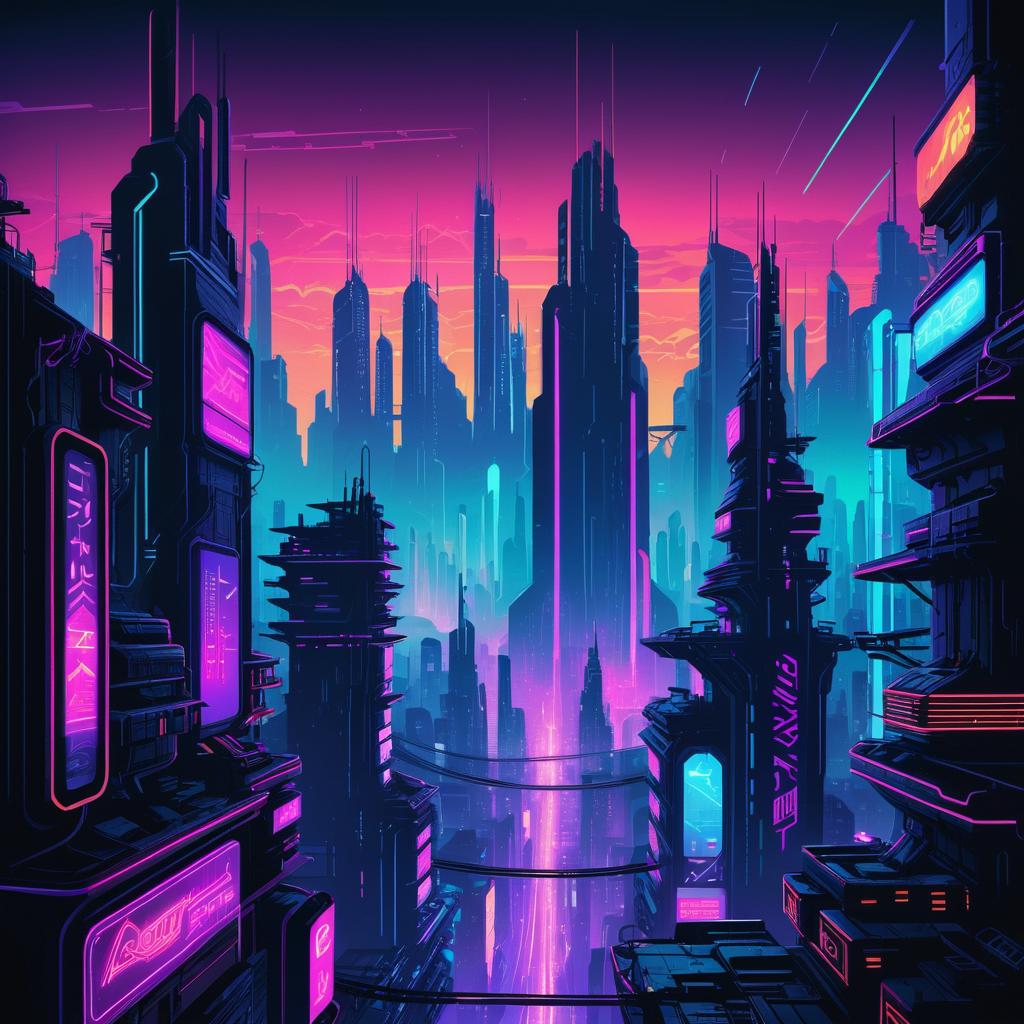 Futuristic Cyberpunk Cityscape Illustration