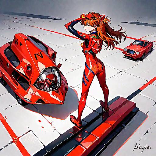 Asuka Langley from Above Poster