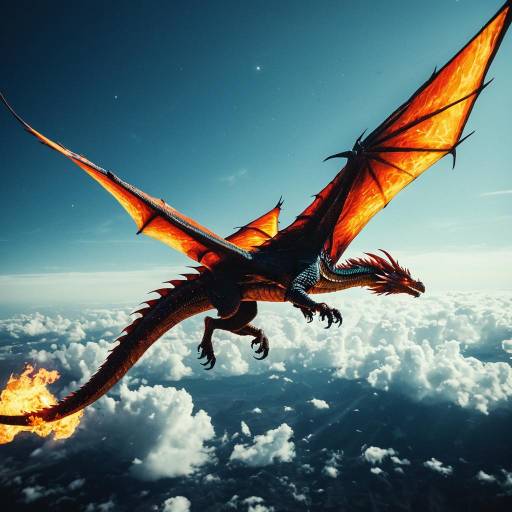 Radiant Sky Dragon in Fiery Flight Radiant Sky Dragon in Fiery Flight