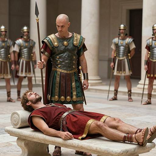 Ancient Roman Scene with Two Figures