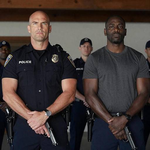 Dynamic Duo: Intense Police Officers Scene