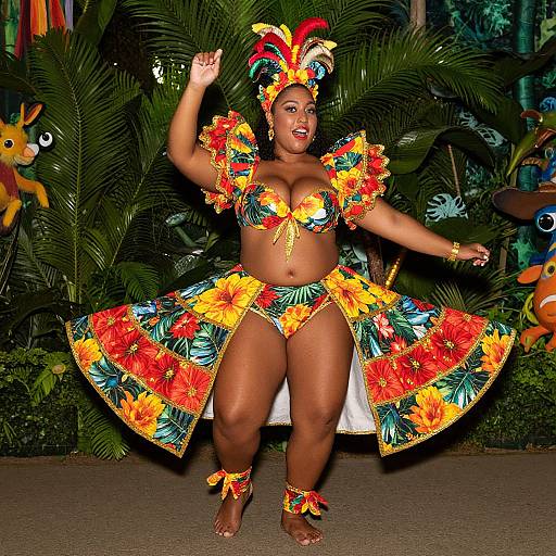 Vibrant Jungle Dance Costume