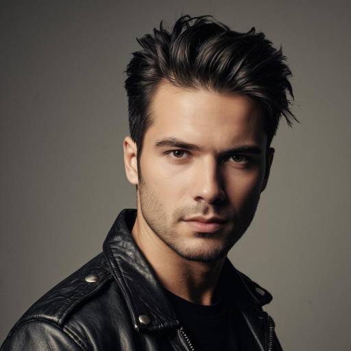Man in Distressed Leather Jacket Portrait