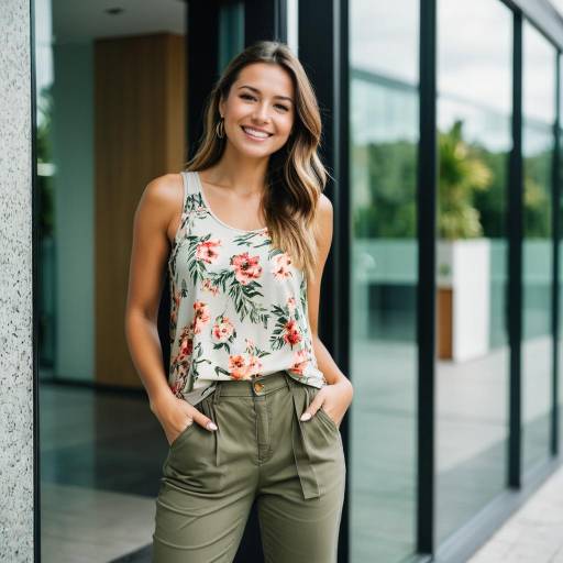 Smiling Young Woman in Casual Fashion