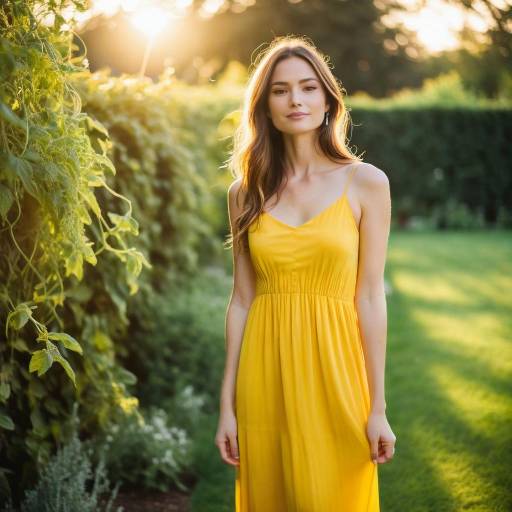 Serene Garden Scene with Young Woman