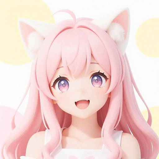 Realistic Anime Cat Girl Portrait