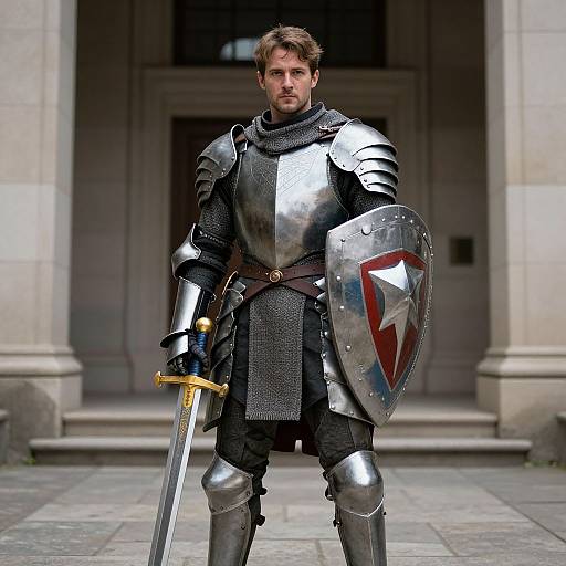 Armored Warrior with Sword and Shield