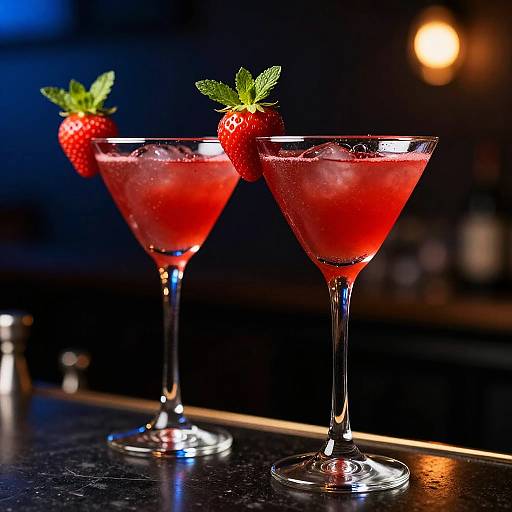 Vibrant Red Cocktails in Elegant Glasses