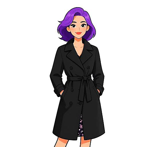 Smiling Woman in Classic Winter Style