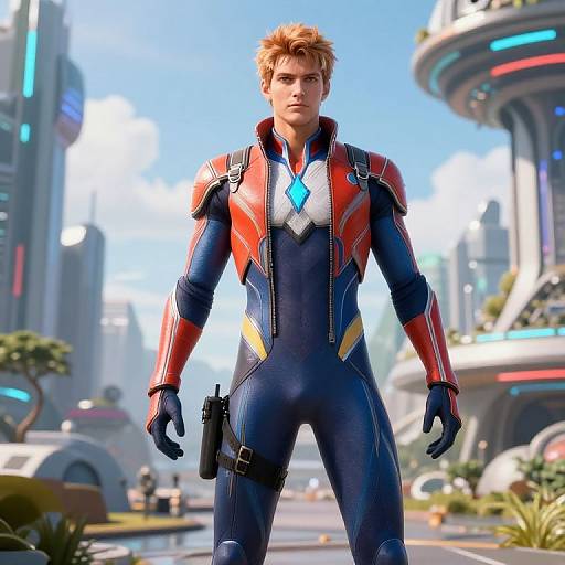 Dynamic Futuristic Character Scene