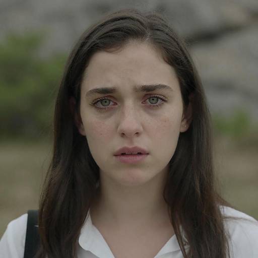 Young Woman with Green Eyes and Freckles