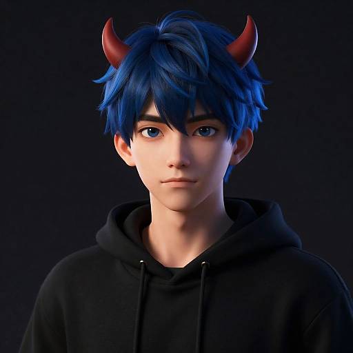 Realistic 3D Anime Devil Boy