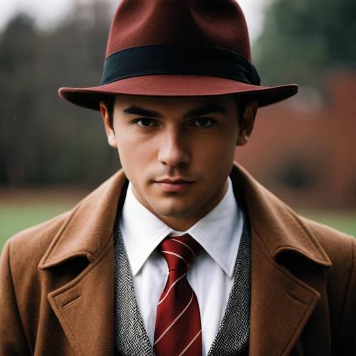 Young Man in Vintage Gangster Outfit