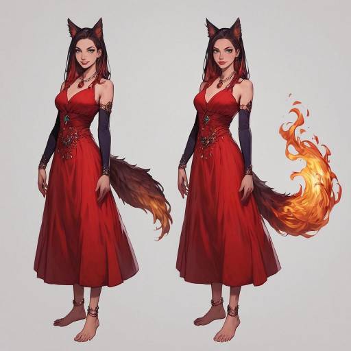 Radiant Anthropomorphic Character in Flowing Gown Radiant Anthropomorphic Character in Flowing Gown