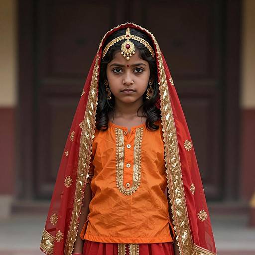 Young Indian Girl in Traditional Attire