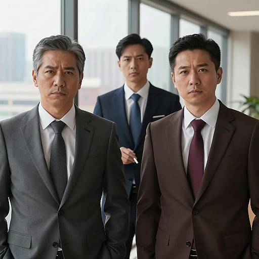 Businessmen in Suits with City View