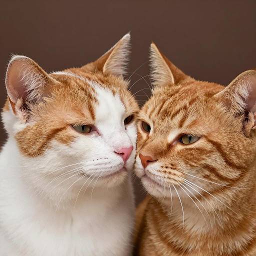 Two Cats Touching Noses