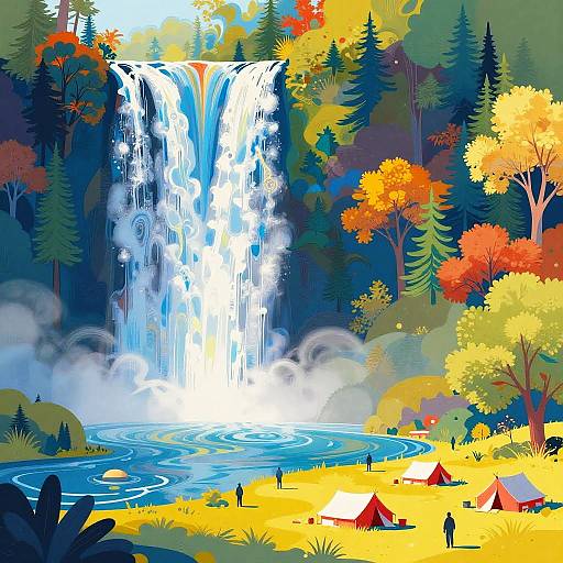 Vibrant Surreal Digital Landscape