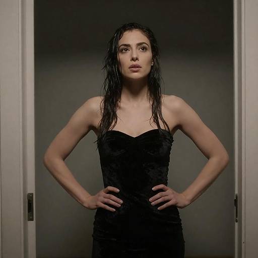 Intense Portrait of a Woman in Velvet