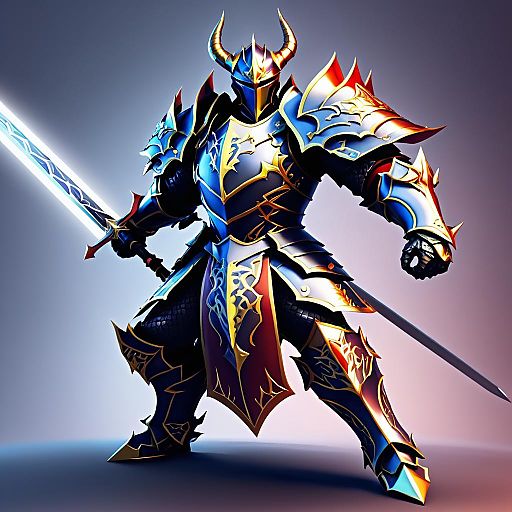 Dynamic Dragon Knight in Battle Stance Dynamic Dragon Knight in Battle Stance