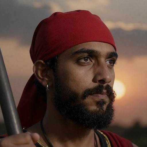 Intense Portrait of a Bearded Man