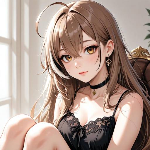 Charming Virtual YouTuber with Long Hair