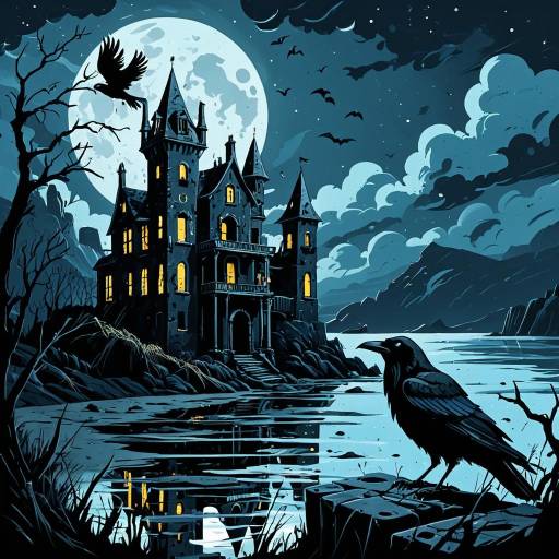 Noir Style Raven by Haunted Castle