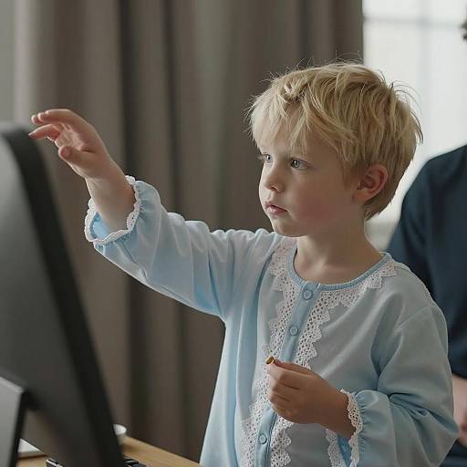 Charming Nighttime Scene with Young Boy