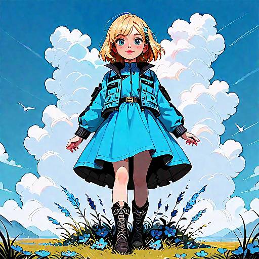 Krile FF5 Anime Girl Outdoors