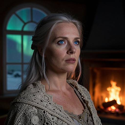 Photorealistic Portrait with Aurora Borealis