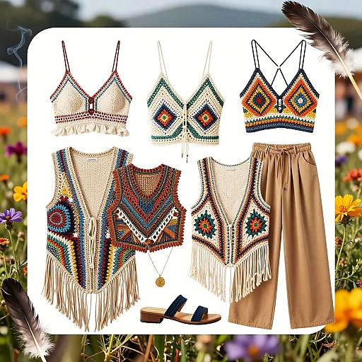 Boho Festival Fashion Moodboard Collage