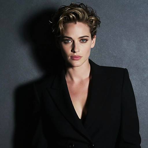 Cinematic Portrait of Woman in Black Blazer