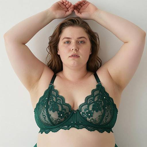 Portrait of a Plus-Sized Model in Lace