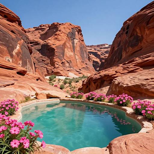 Vibrant Flowers by Turquoise Canyon Pool