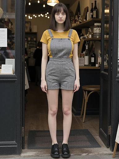 Slim Woman in Mustard Streetwear