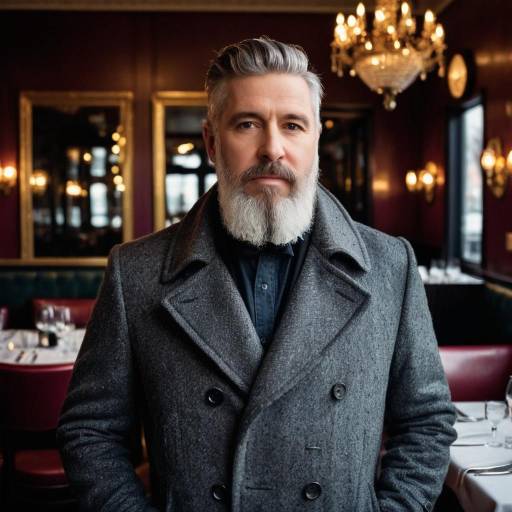 Sophisticated Man in Elegant Restaurant Setting
