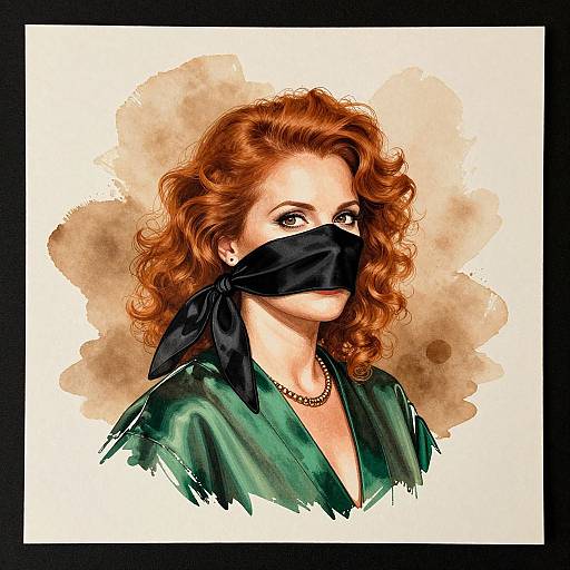 Sepia Ink Splash Portrait Woman