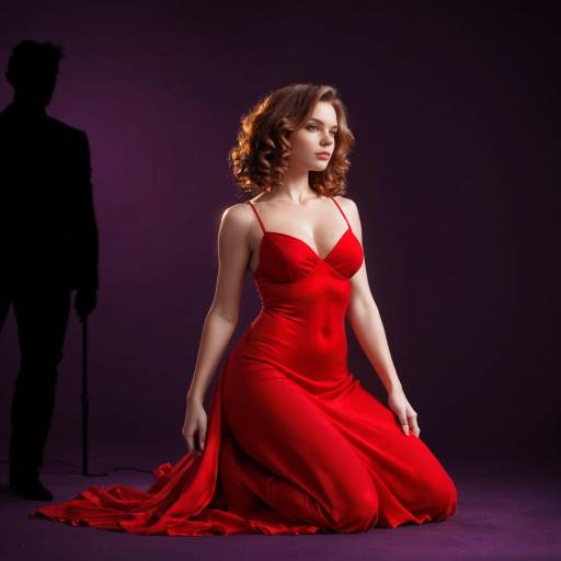 Elegant Woman in Red Dress Portrait Elegant Woman in Red Dress Portrait