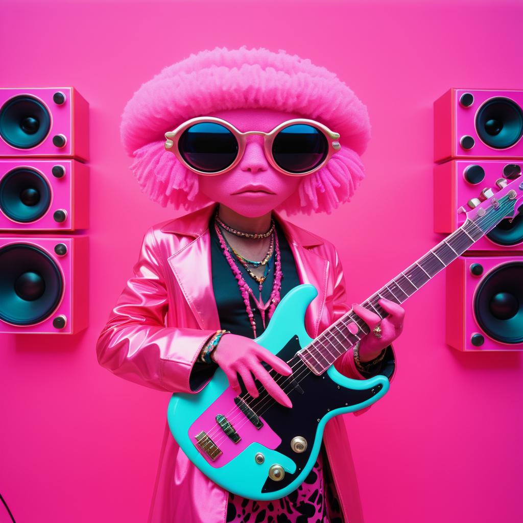 Surreal Portrait of Alien Rock Star