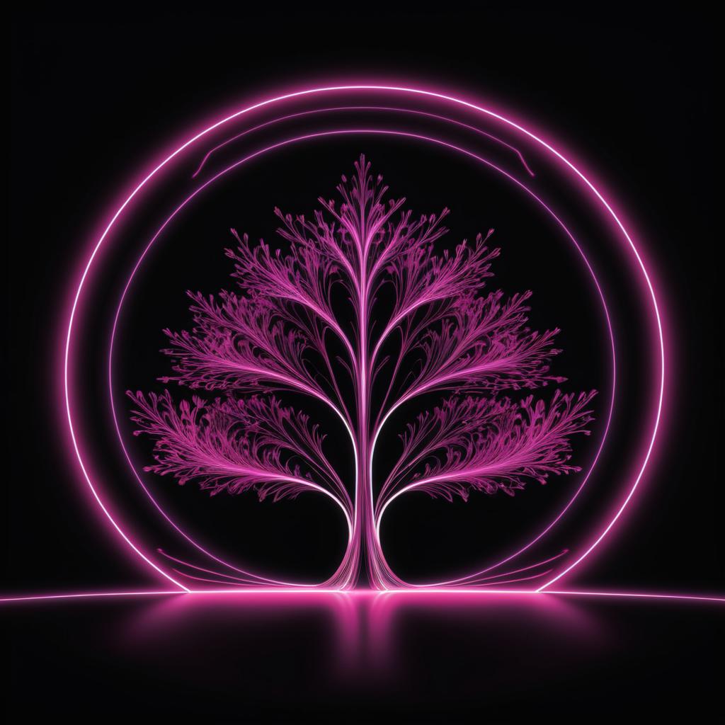 Elegant Pink Tree Light Art Design