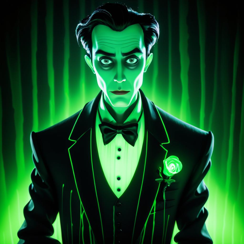 Eerie Tuxedo Man in Corpse Bride Style